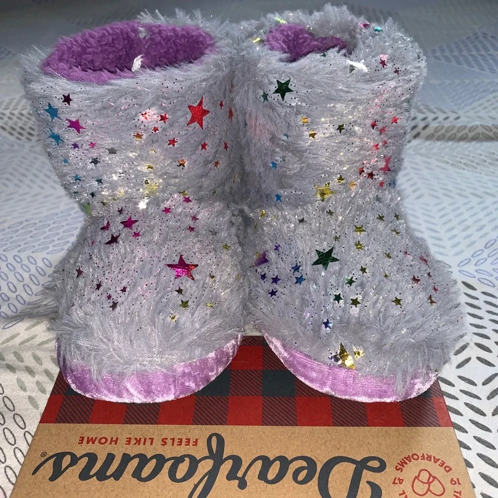 Dearfoam girls slippers with stars size 7/8